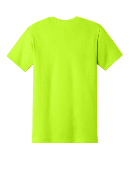 Jerzees Dri-Power 50/50 Cotton/Poly Pocket T-Shirt - Safety Green - flat back