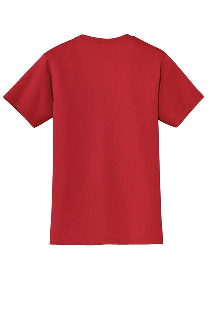 Jerzees Dri-Power 50/50 Cotton/Poly Pocket T-Shirt - True Red - flat back