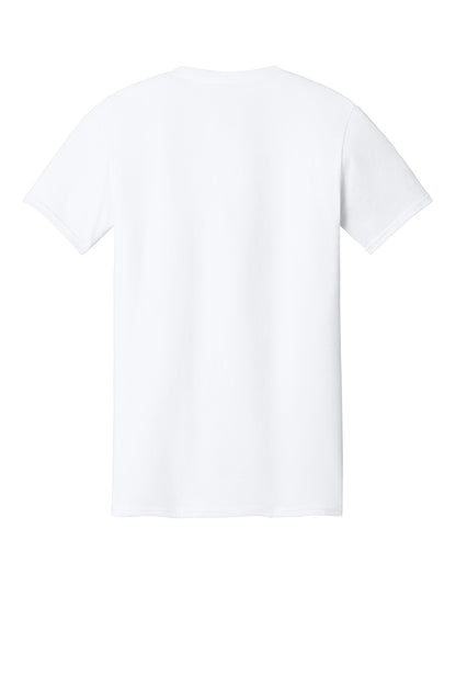 Jerzees Dri-Power 50/50 Cotton/Poly Pocket T-Shirt - White - flat back