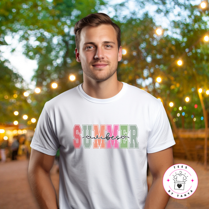 Summer Vibes Shirt with Heart | Cute Summer Unisex Graphic Tee