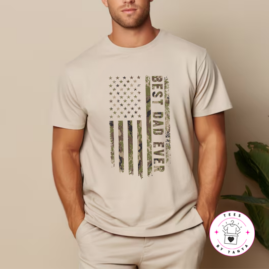 Best Dad Ever American Flag Shirt | Patriotic Dad Shirt