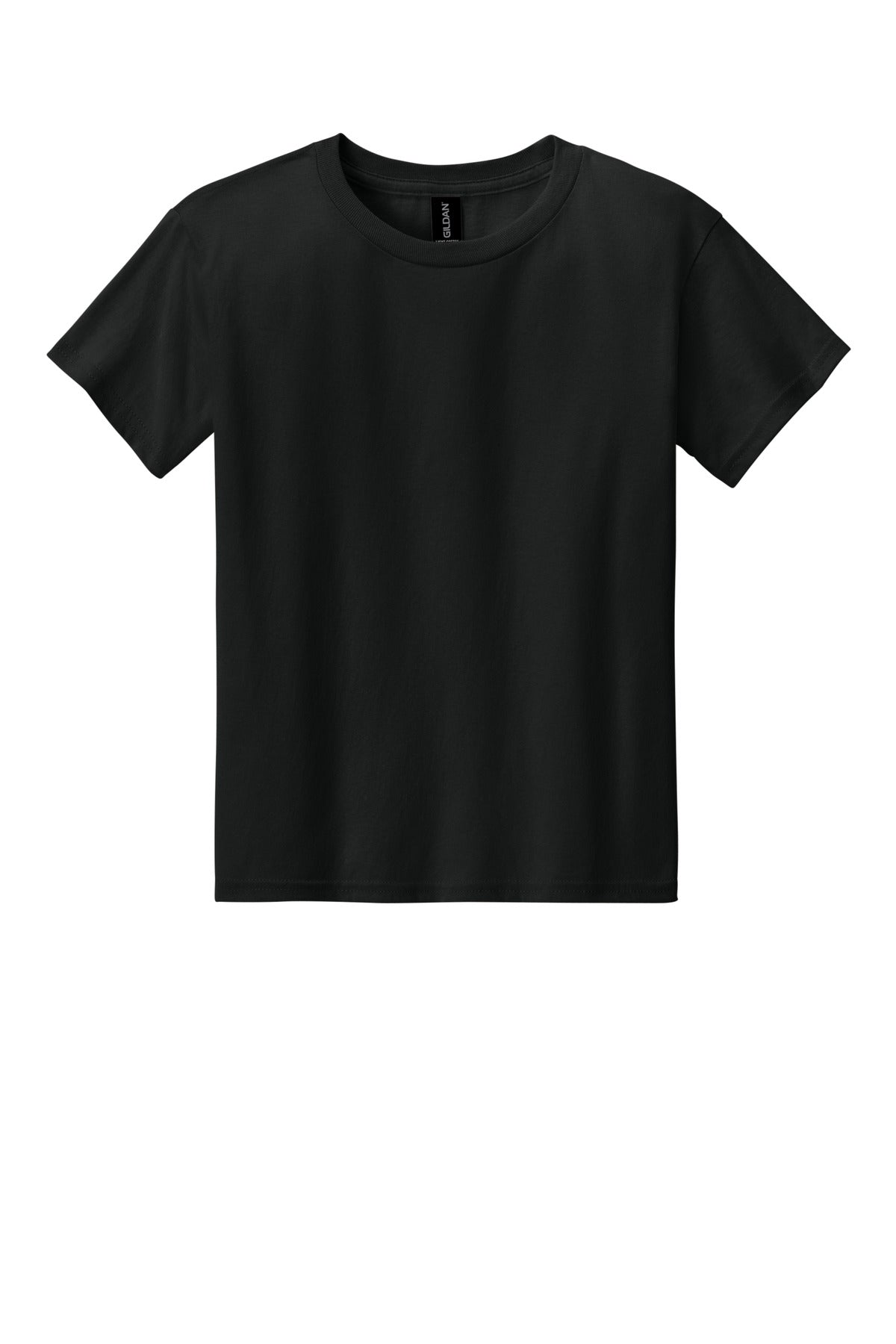 Gildan Youth Light Cotton Tee - Black - flat front