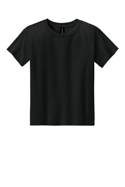 Gildan Youth Light Cotton Tee - Black - flat front