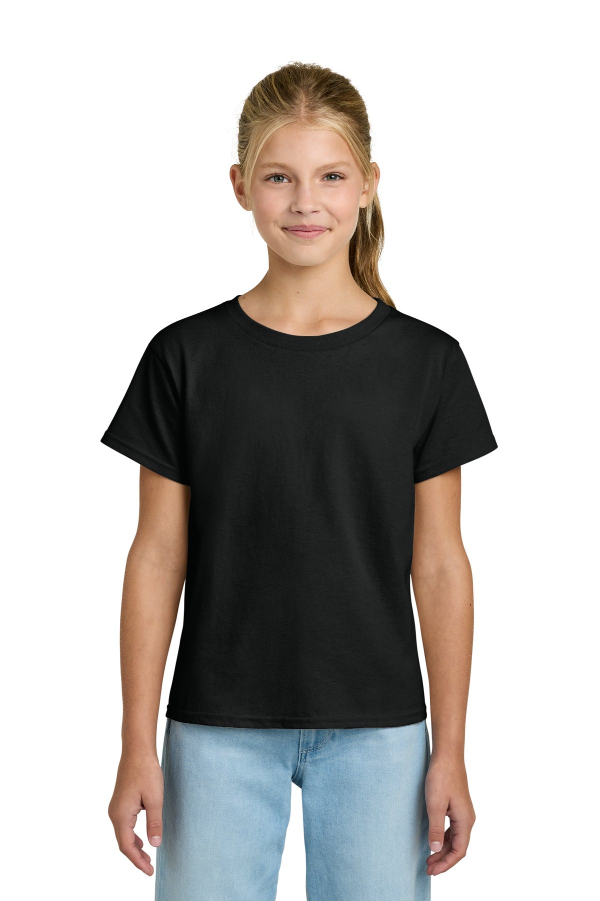Gildan Youth Light Cotton Tee - Black - front