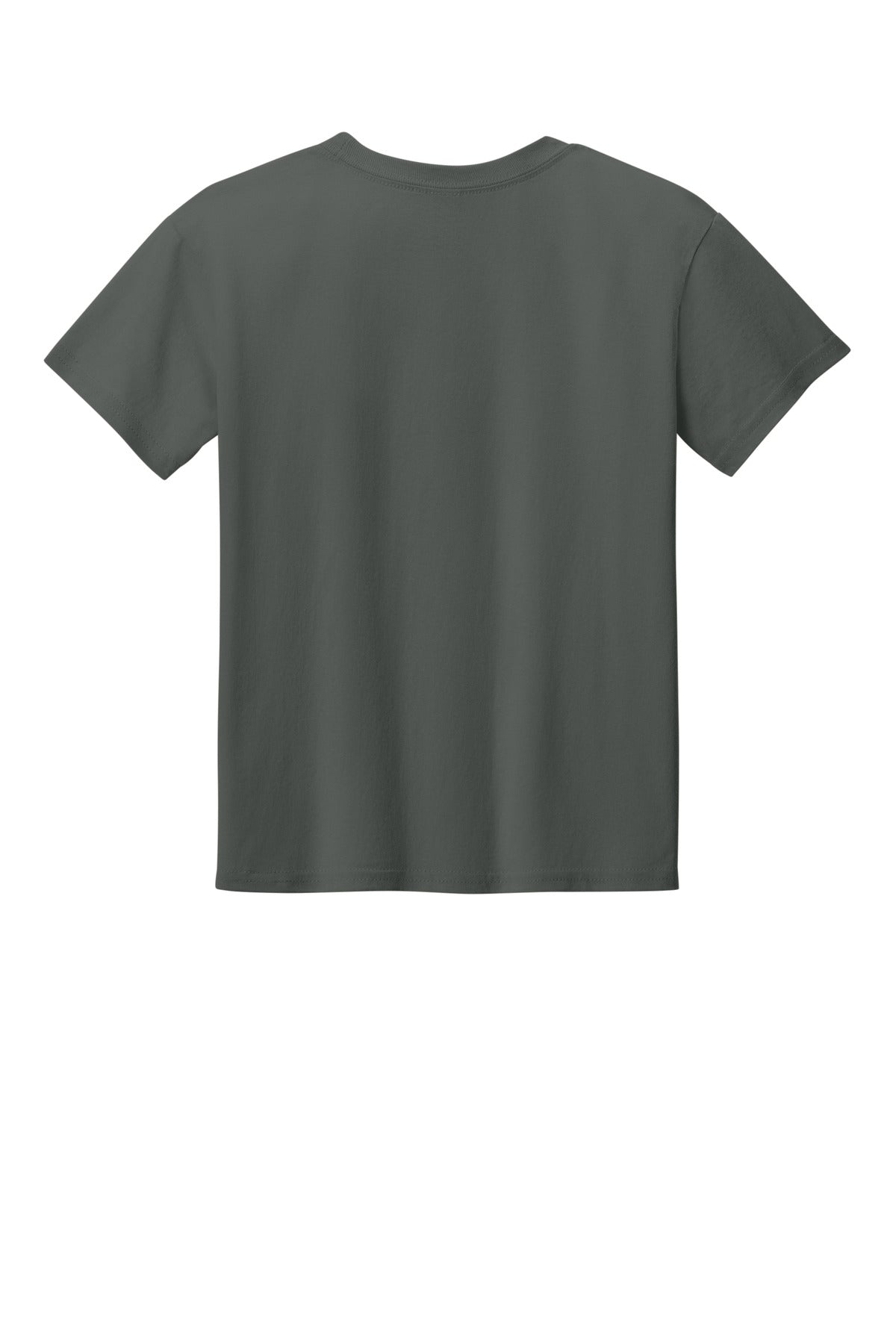 Gildan Youth Light Cotton Tee - Charcoal - flat back