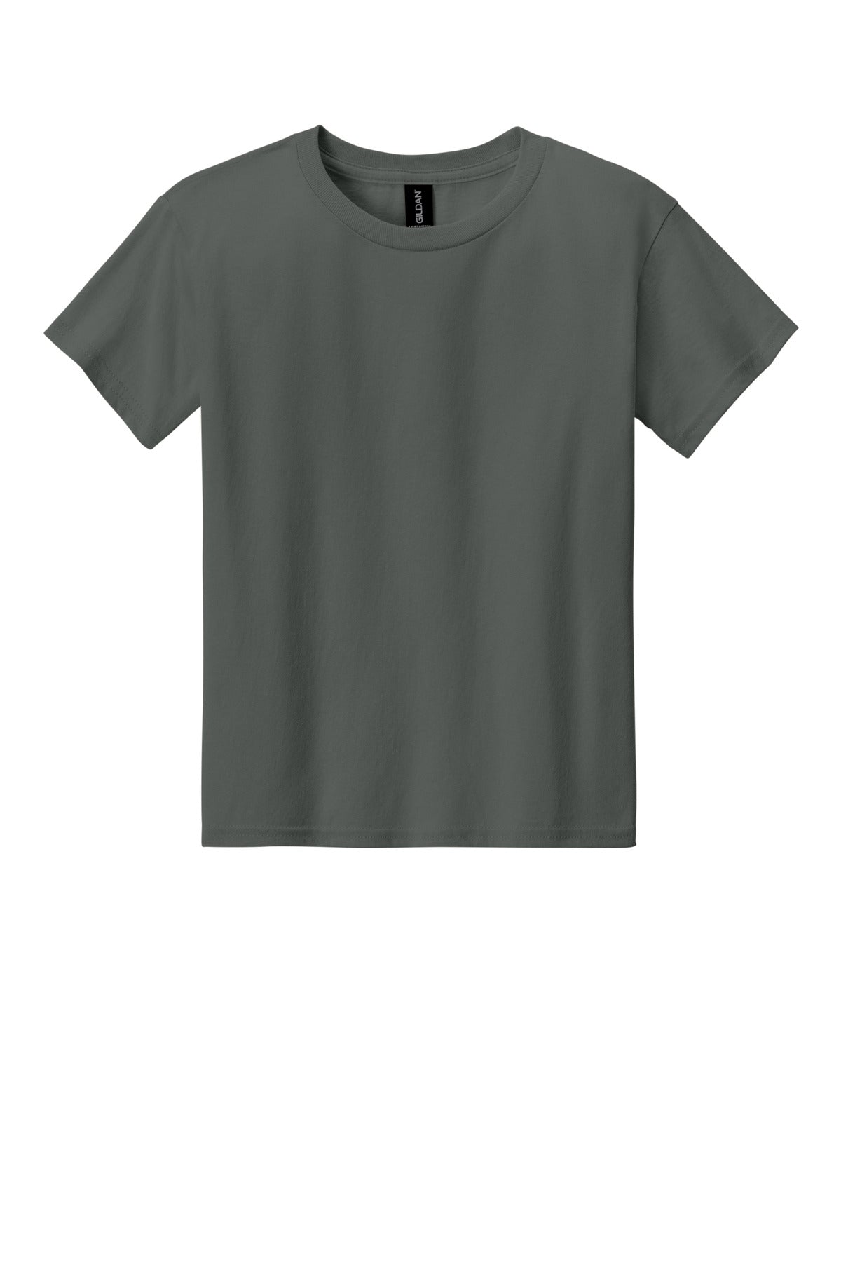 Gildan Youth Light Cotton Tee - Charcoal - flat front