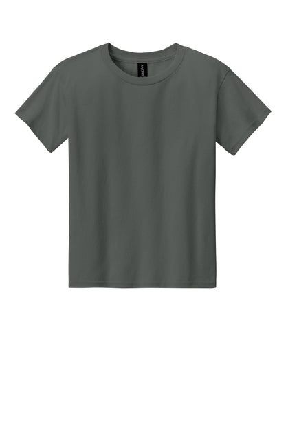 Gildan Youth Light Cotton Tee - Charcoal - flat front