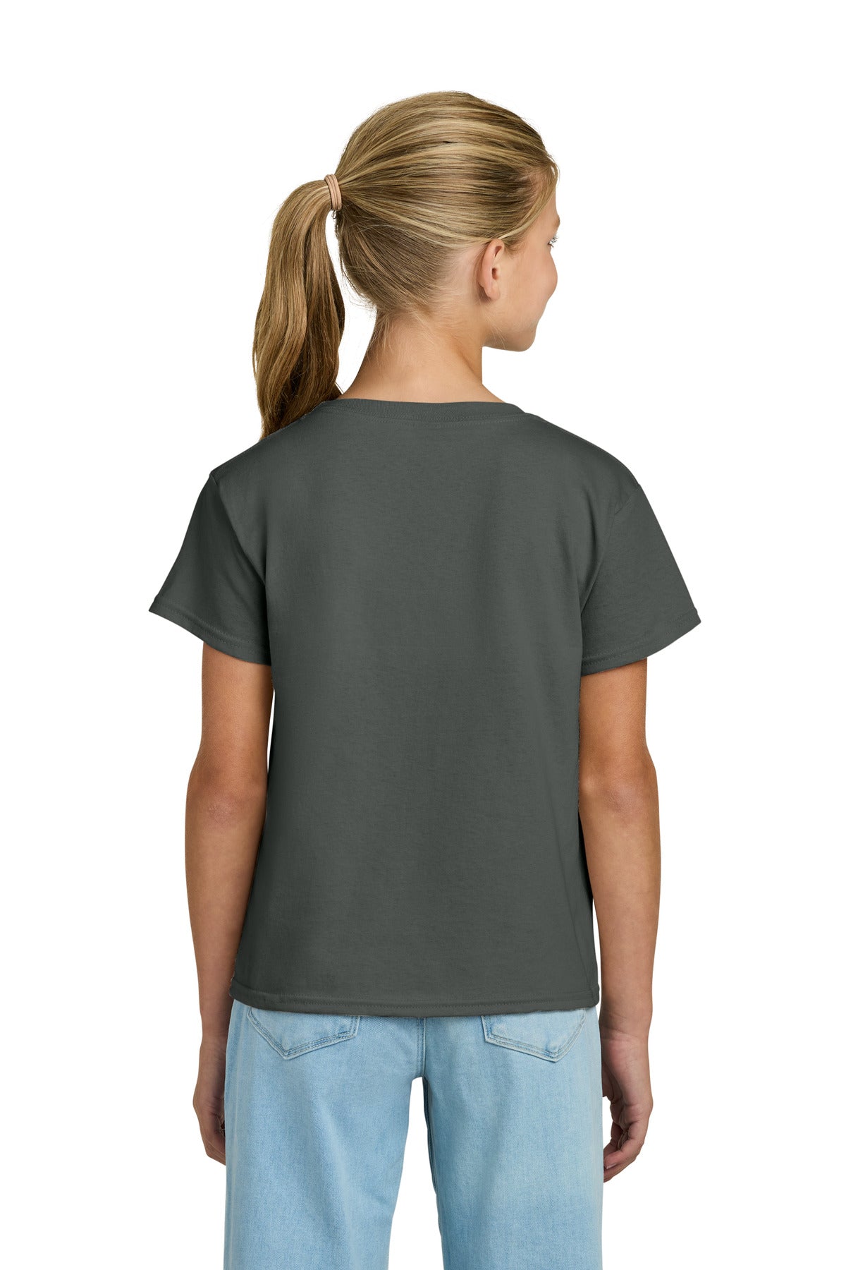 Gildan Youth Light Cotton Tee - Charcoal - back