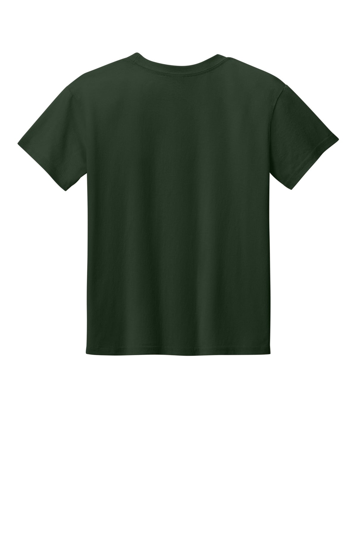 Gildan Youth Light Cotton Tee - Forest Green - flat back