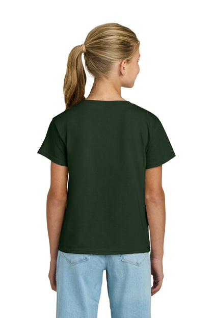 Gildan Youth Light Cotton Tee - Forest Green - back