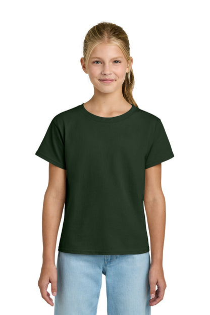 Gildan Youth Light Cotton Tee - Forest Green - front