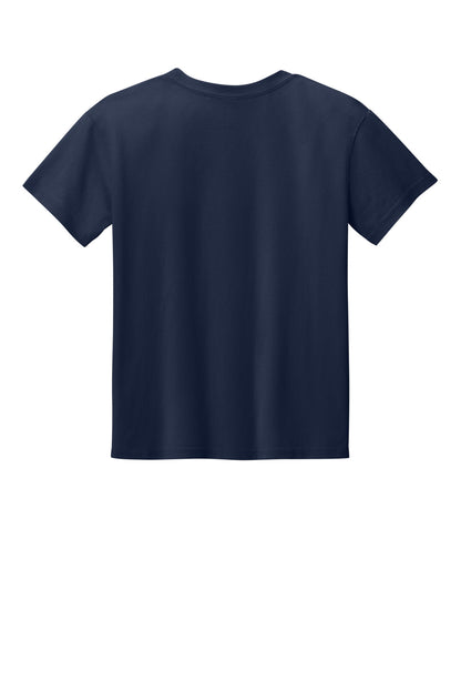 Gildan Youth Light Cotton Tee - Navy - flat back