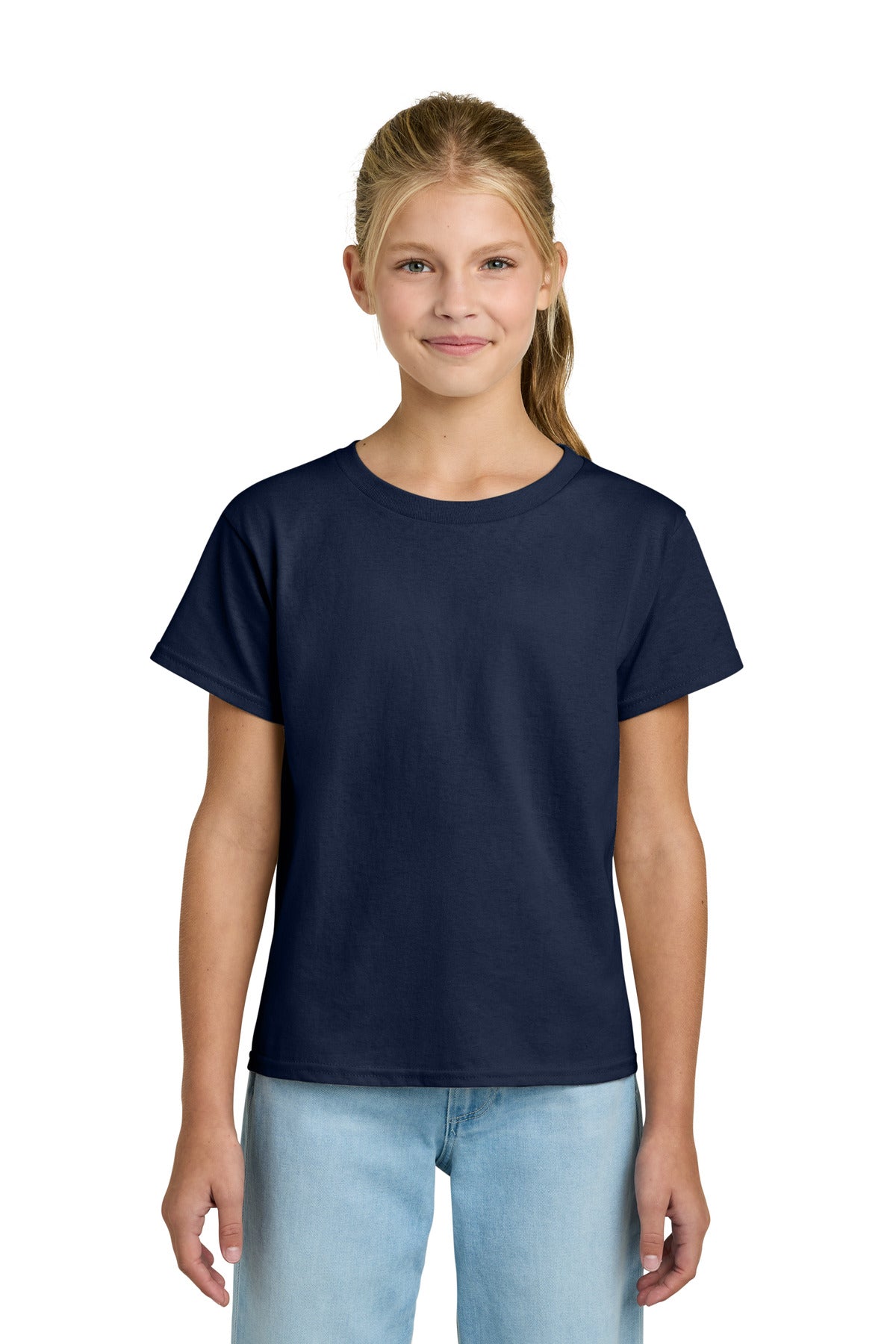 Gildan Youth Light Cotton Tee - Navy - front
