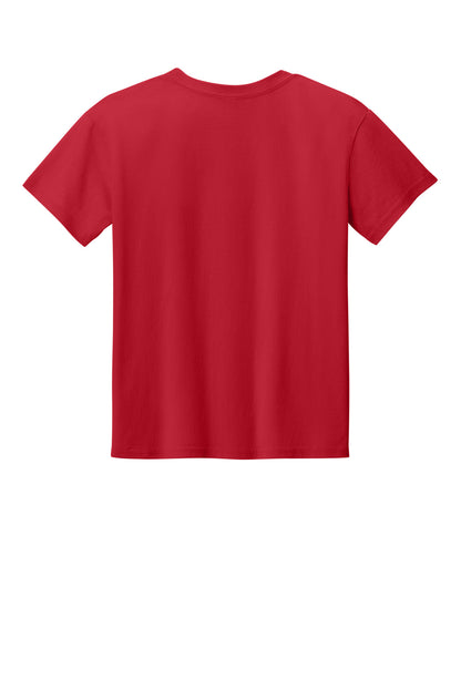 Gildan Youth Light Cotton Tee - Red - flat back