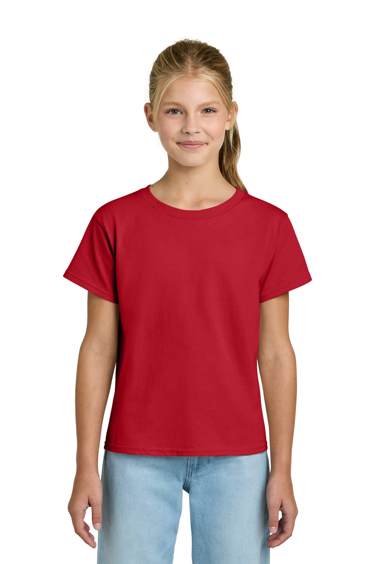Gildan Youth Light Cotton Tee - Red - front