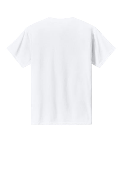 Gildan Youth Light Cotton Tee - White - flat back