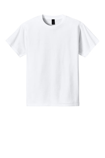 Gildan Youth Light Cotton Tee - White - flat front
