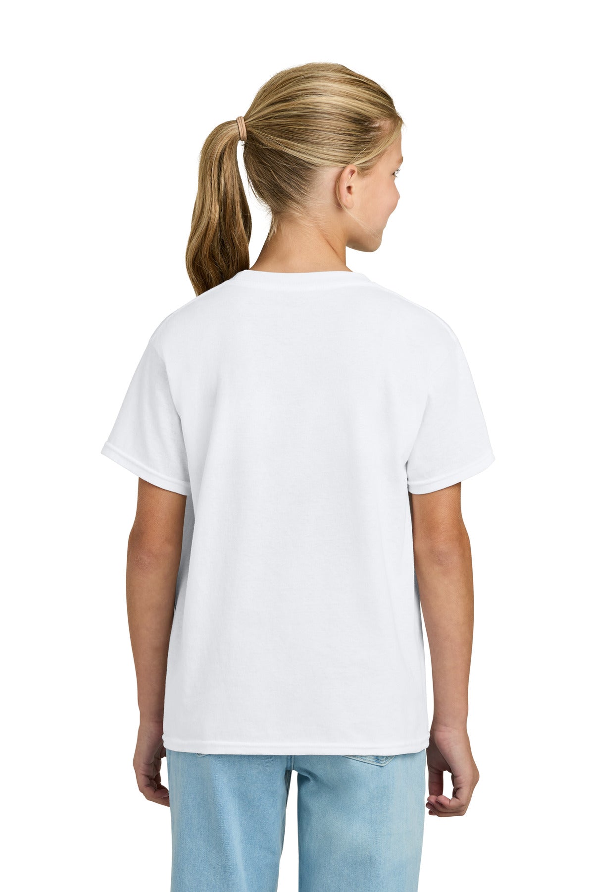 Gildan Youth Light Cotton Tee - White - back