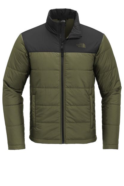 The North Face Chest Logo Everyday Insulated Jacket in Burnt Olive Green, front flat