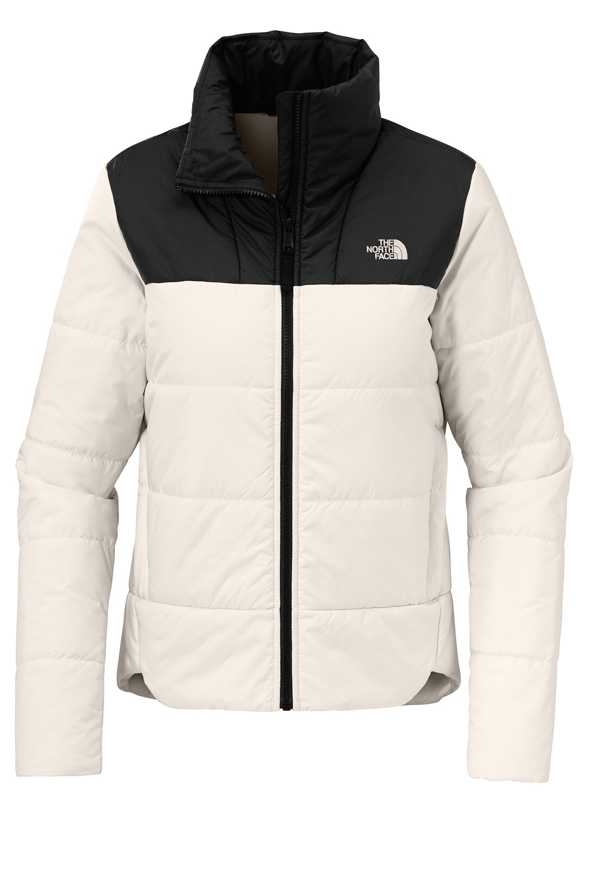 The North Face Women's Chest Logo Everyday Insulated Jacket in Vintage White, front flat