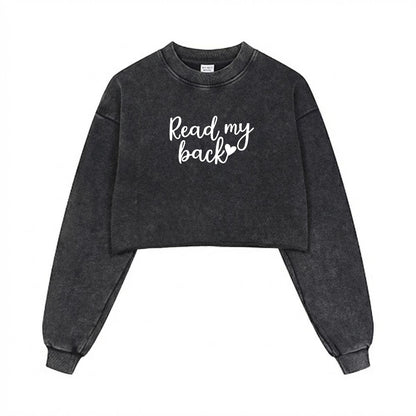 Addiction Recovery Cropped Sweatshirt - Distressed Sober Shirt - Vintage Washed Recovery Apparel - S
