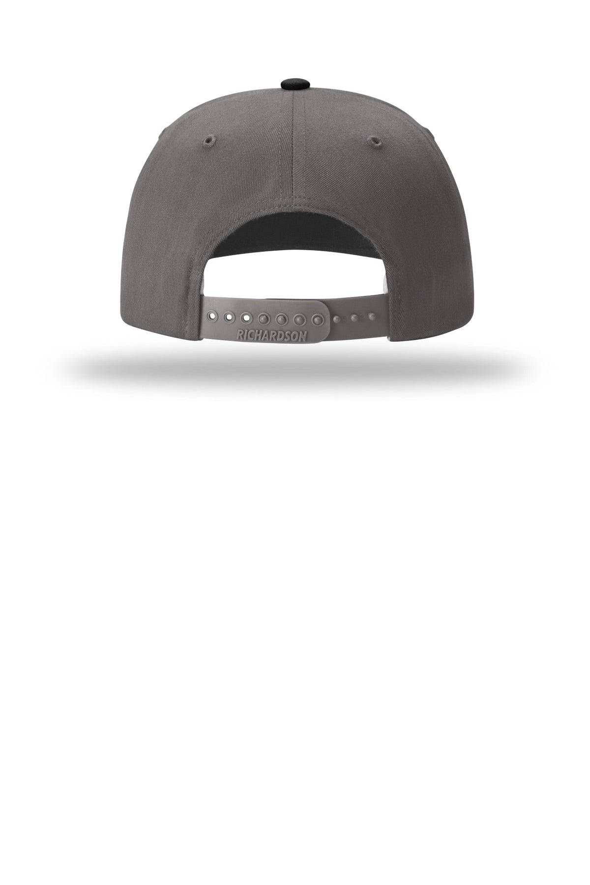 Richardson Solid Twill Trucker - Black/ Charcoal - flat back