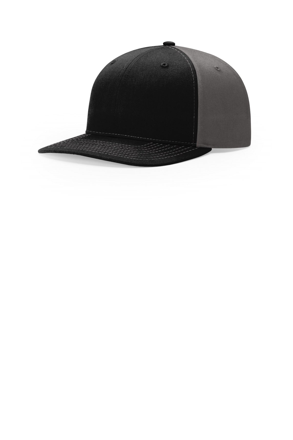 Richardson Solid Twill Trucker - Black/ Charcoal - front