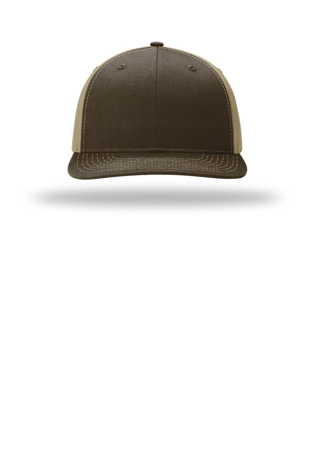 Richardson Solid Twill Trucker - Brown/ Khaki - flat front