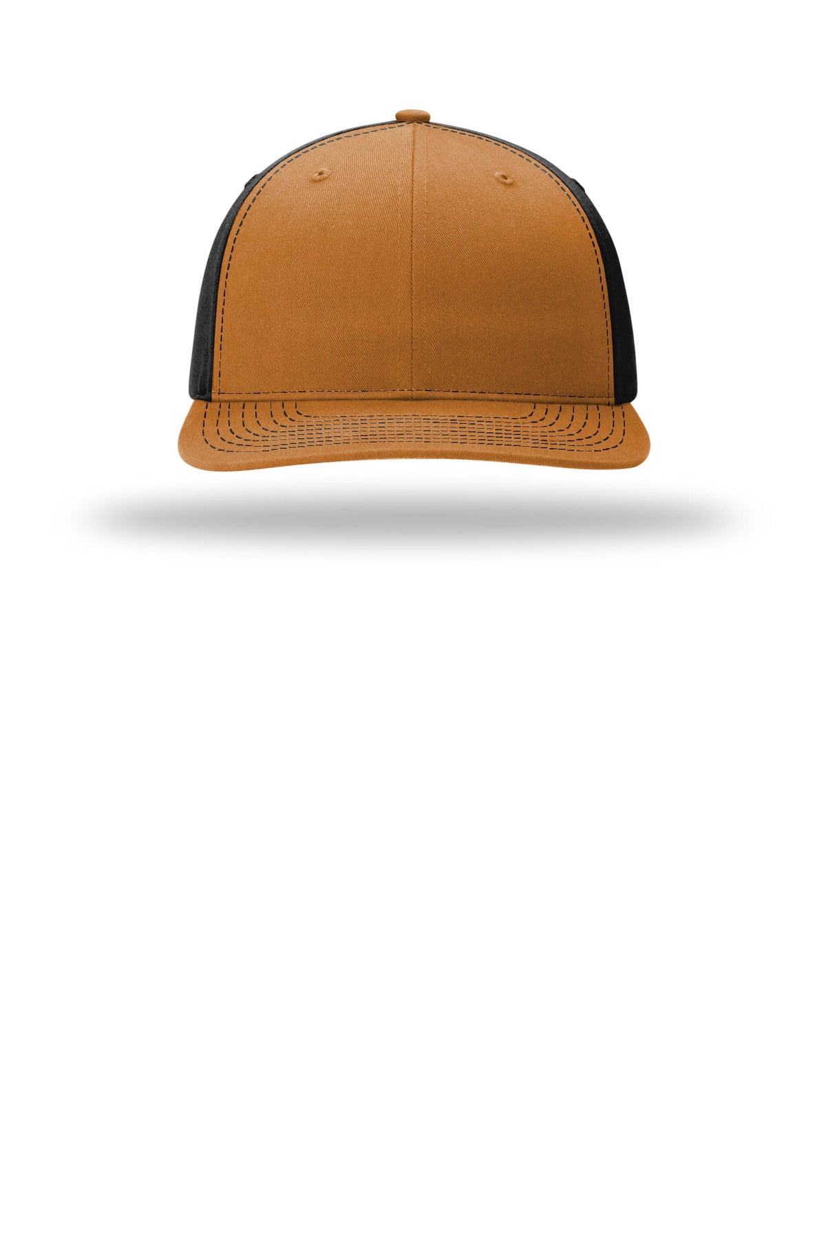 Richardson Solid Twill Trucker - Caramel/ Black - flat front