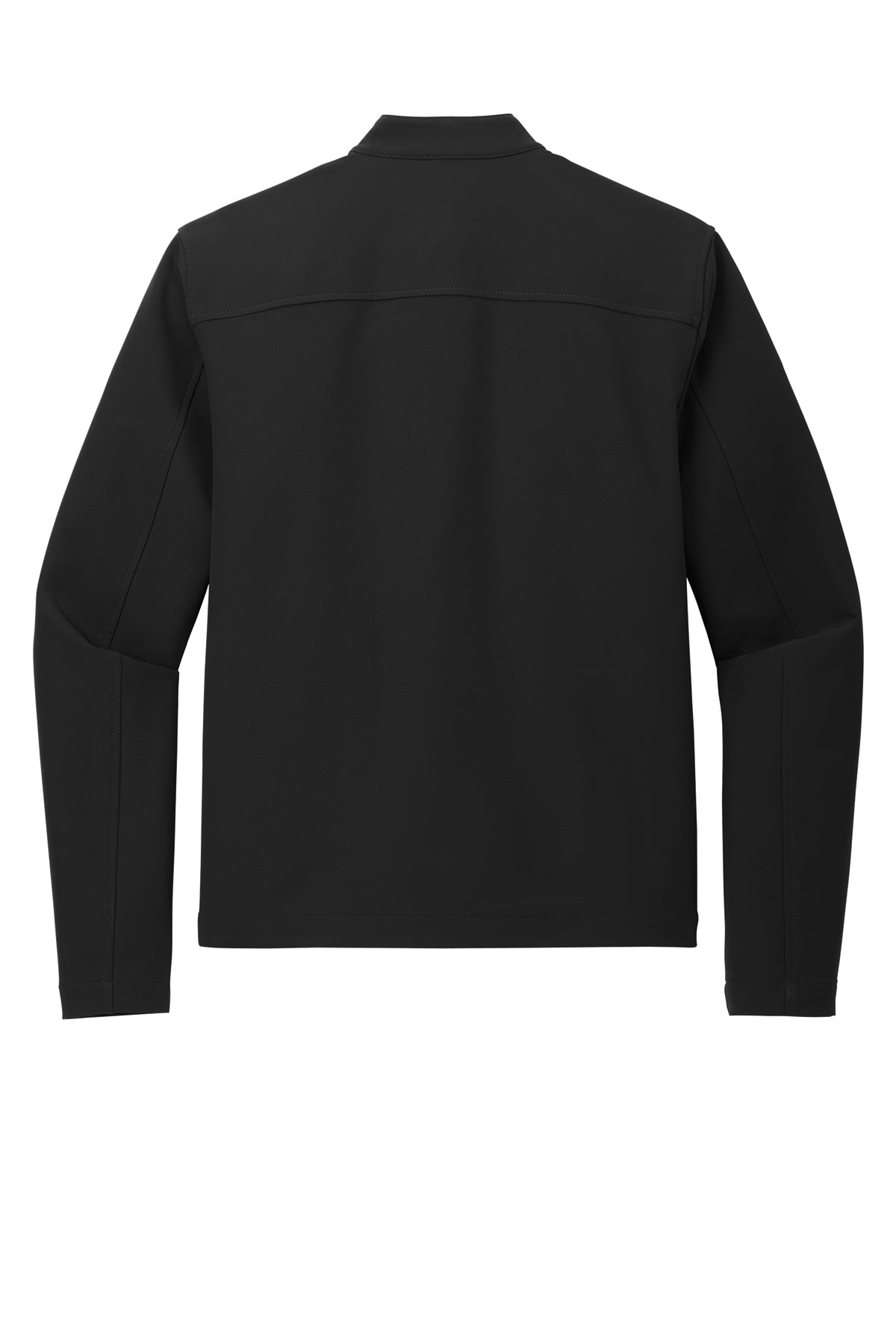Mercer+Mettle Stretch Soft Shell Jacket in Deep Black, back flat