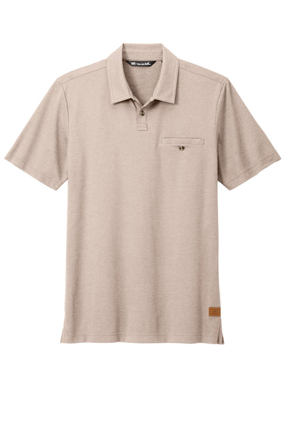 TravisMathew Sunsetters Pocket Polo in Portabella Heather, front flat