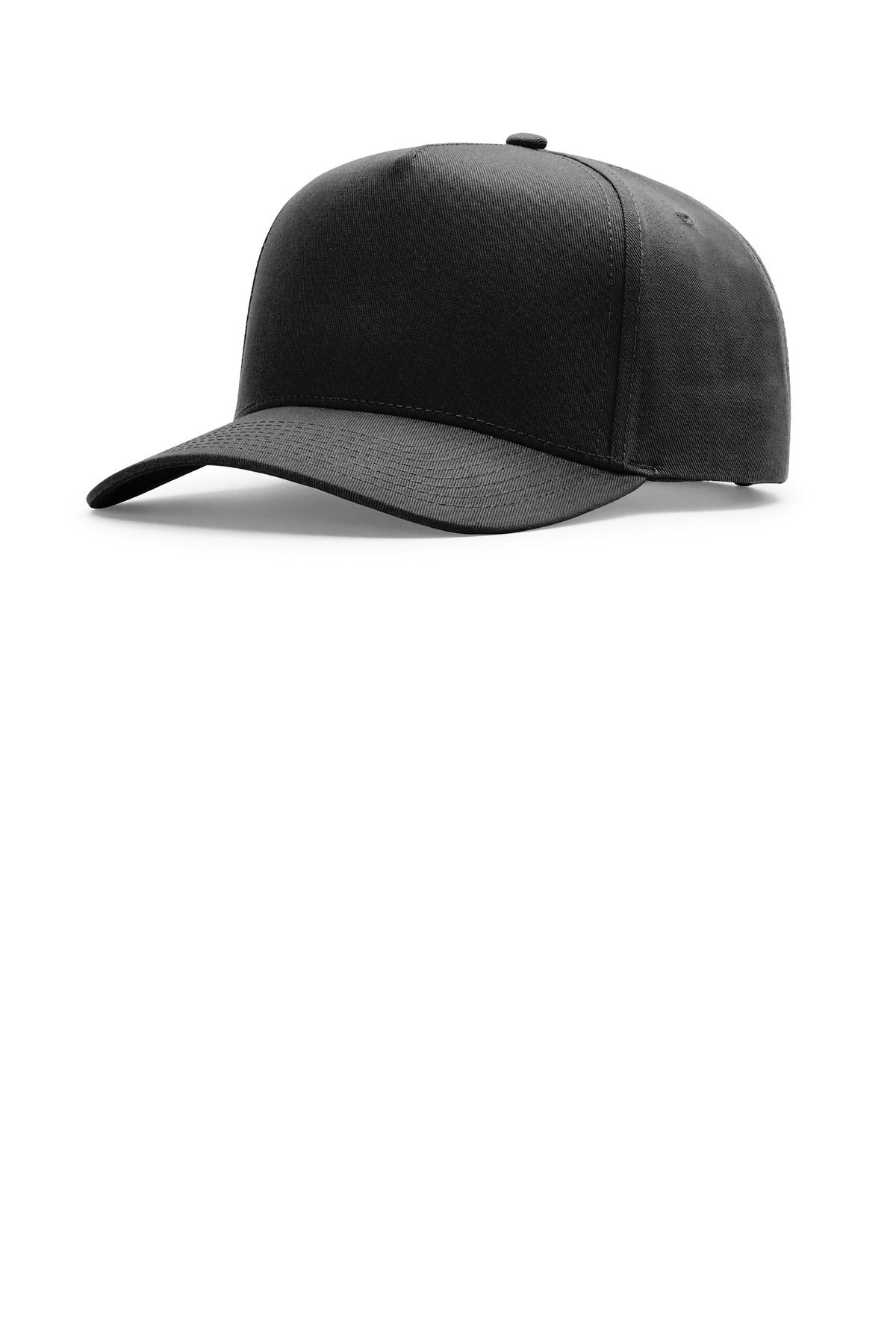 Richardson Full Fabric 5-Panel Champ - Black - front