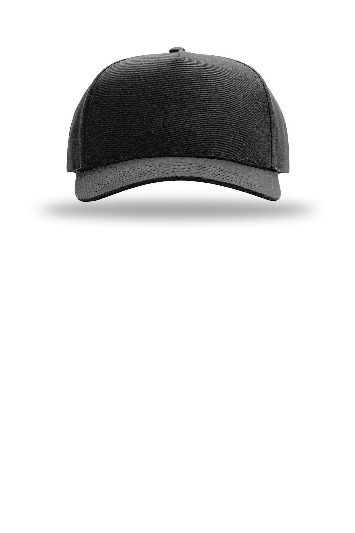 Richardson Full Fabric 5-Panel Champ - Black - flat front
