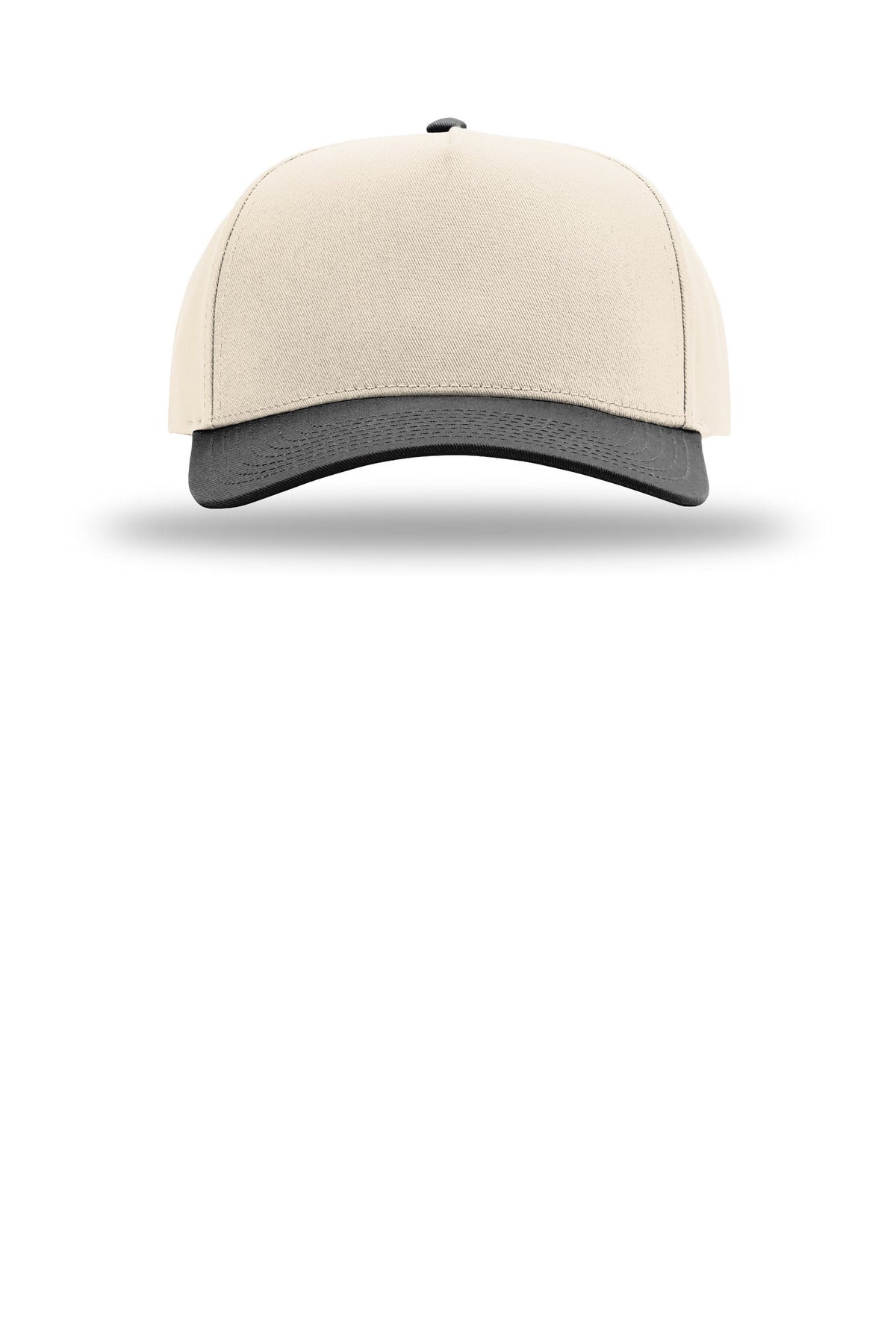 Richardson Full Fabric 5-Panel Champ - Cream/ Cream/ Black - flat front