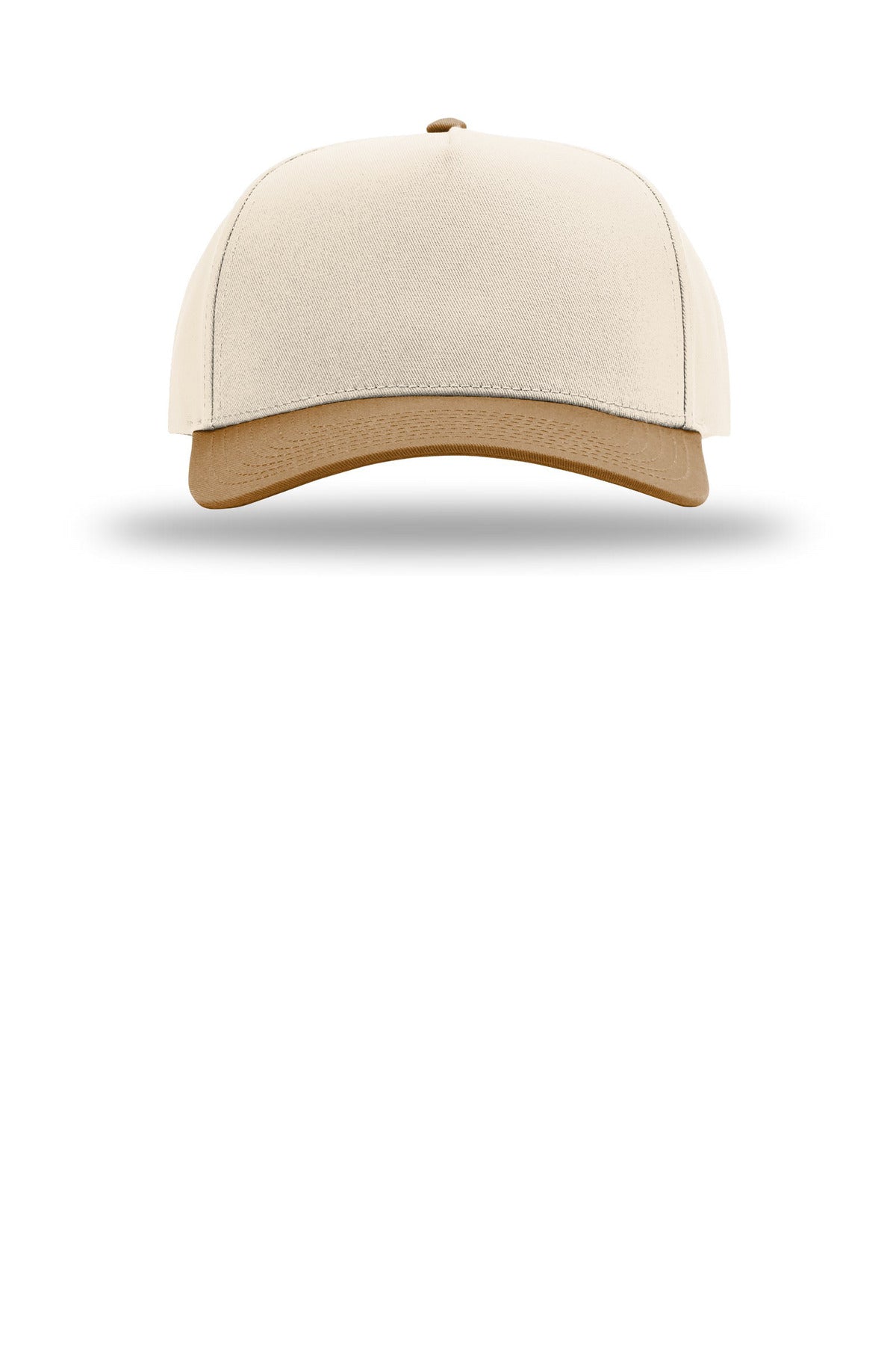Richardson Full Fabric 5-Panel Champ - Cream/ Cream/ Caramel - flat front