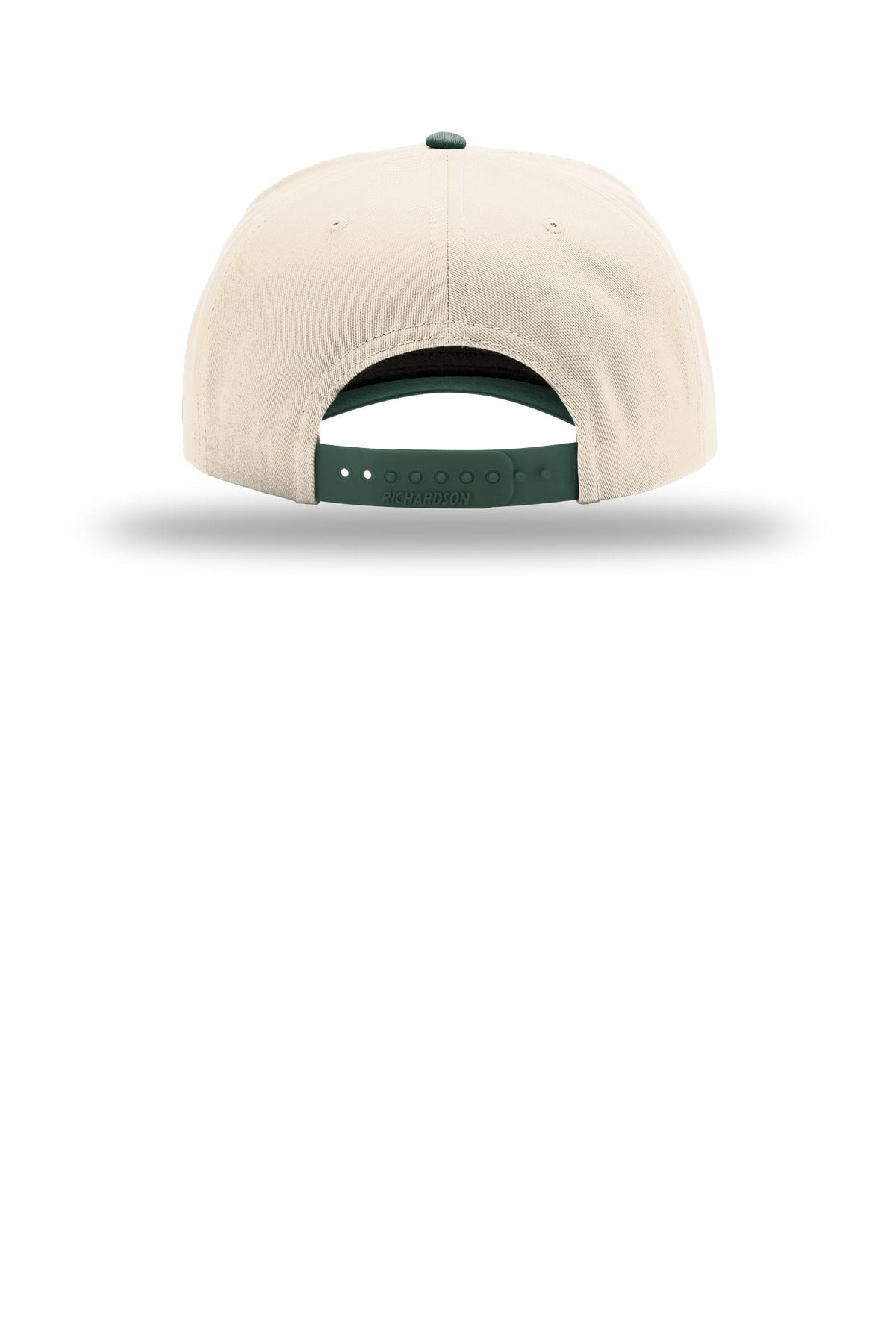 Richardson Full Fabric 5-Panel Champ - Cream/ Cream/ Dark Green - flat back