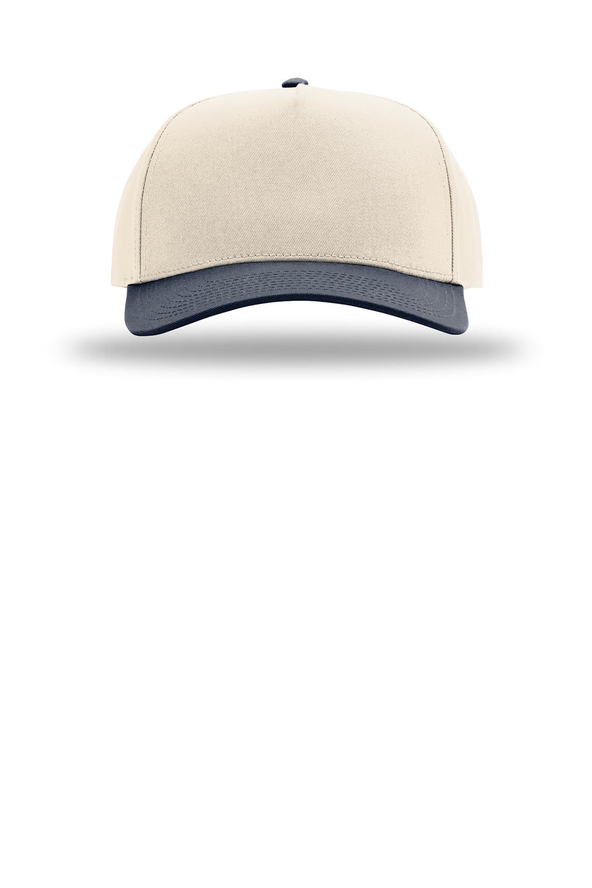 Richardson Full Fabric 5-Panel Champ - Cream/ Cream/ Navy - flat front