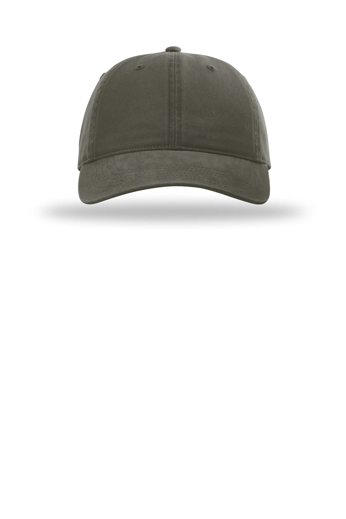 Richardson Peached Cotton Twill - Army Green - flat front