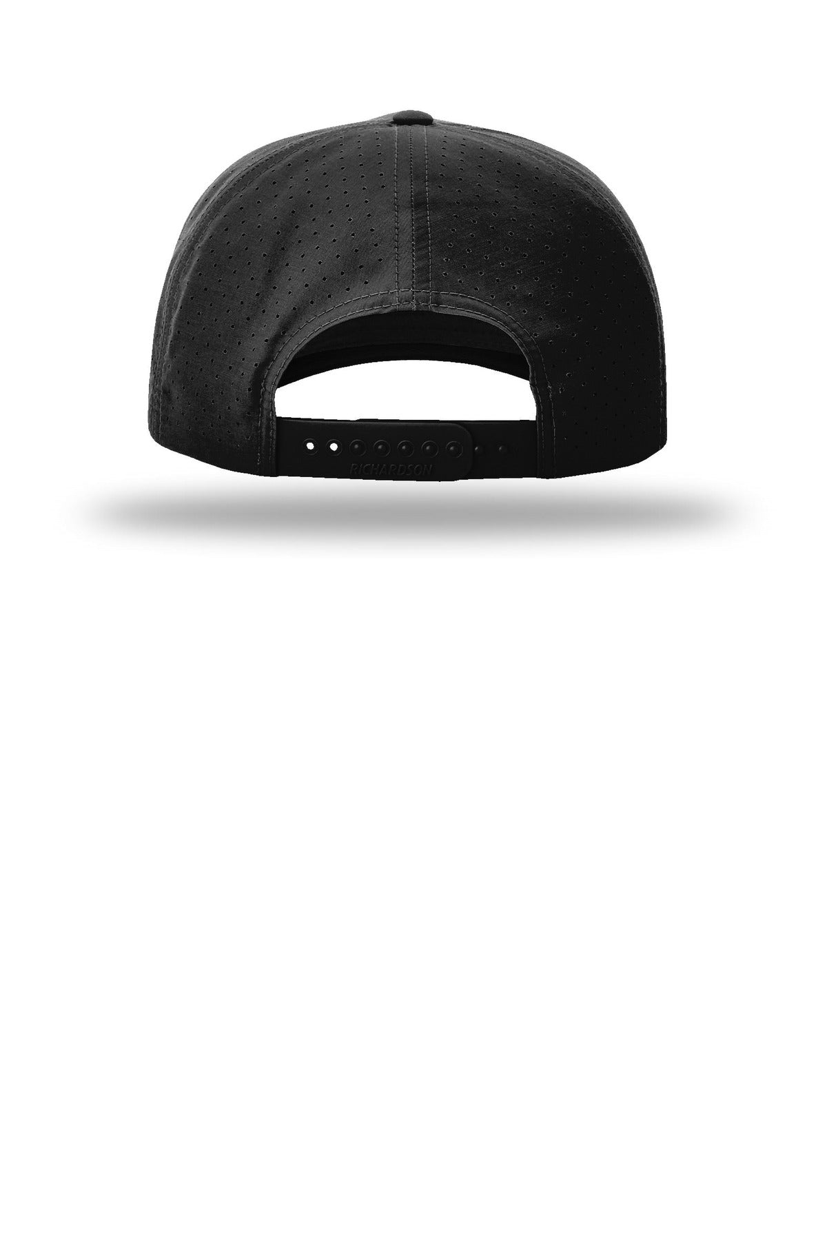 Richardson Laser Perf Performance Rope Cap - Black/ Black Grey - flat back