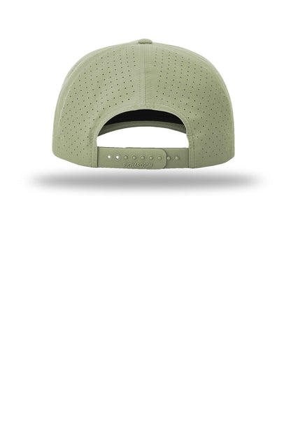 Richardson Laser Perf Performance Rope Cap - Light Olive/ Olive - flat back