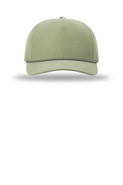 Richardson Laser Perf Performance Rope Cap - Light Olive/ Olive - flat front