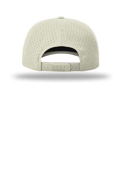 Richardson Laser Perf Performance Rope Cap - Oat Milk/ Elmwood White - flat back
