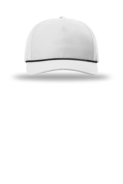 Richardson Laser Perf Performance Rope Cap - Silver/ Black Silver - flat front
