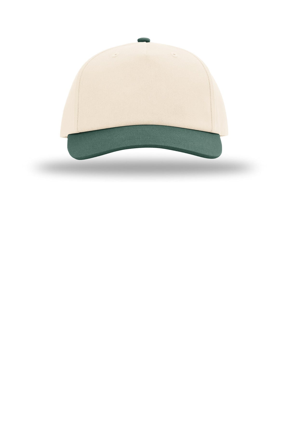 Richardson 5-Panel Relaxed Gramps - Cream/ Cream/ Dark Green - flat front