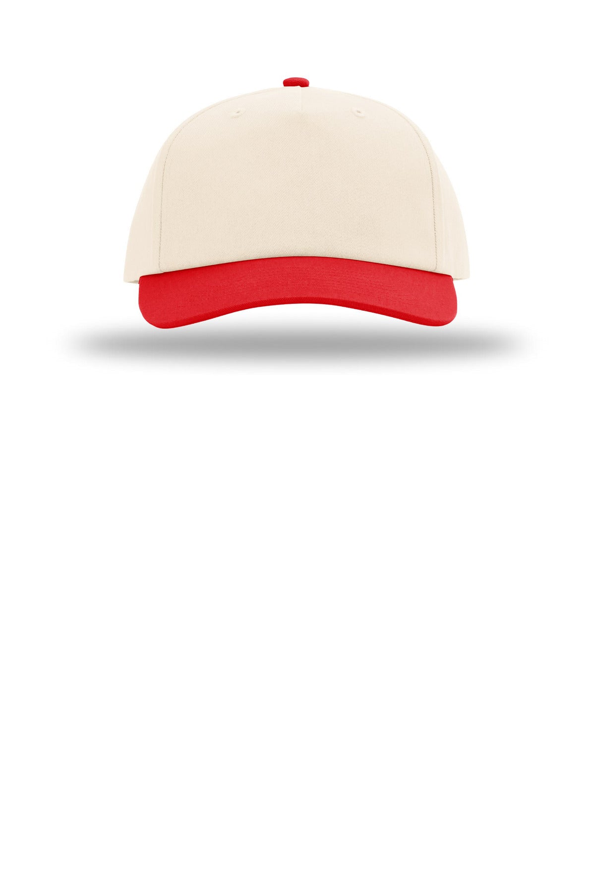 Richardson 5-Panel Relaxed Gramps - Cream/ Cream/ Red - flat front