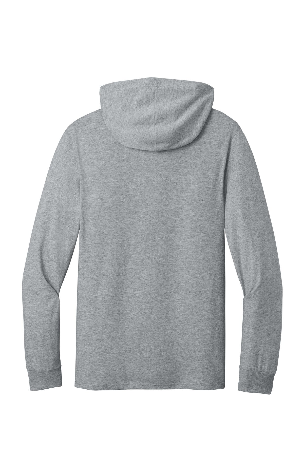 Jerzees Classics Unisex Cotton Long Sleeve Hooded T-Shirt - Athletic Heather - flat back