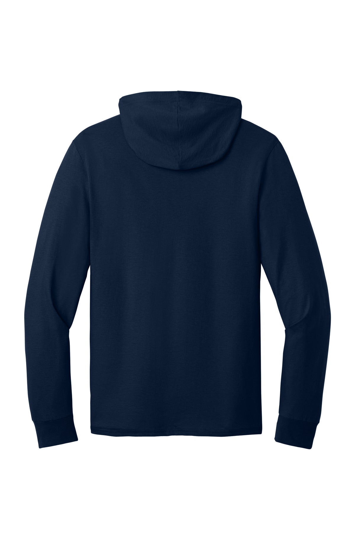 Jerzees Classics Unisex Cotton Long Sleeve Hooded T-Shirt - J. Navy - flat back