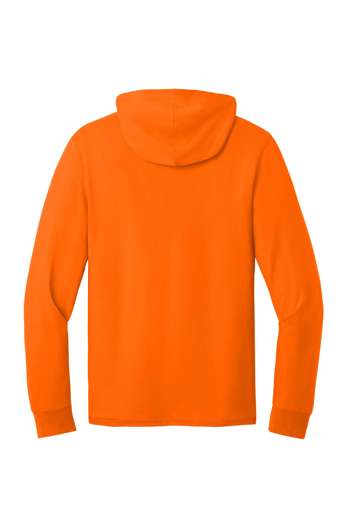 Jerzees Classics Unisex Cotton Long Sleeve Hooded T-Shirt - Safety Orange - flat back