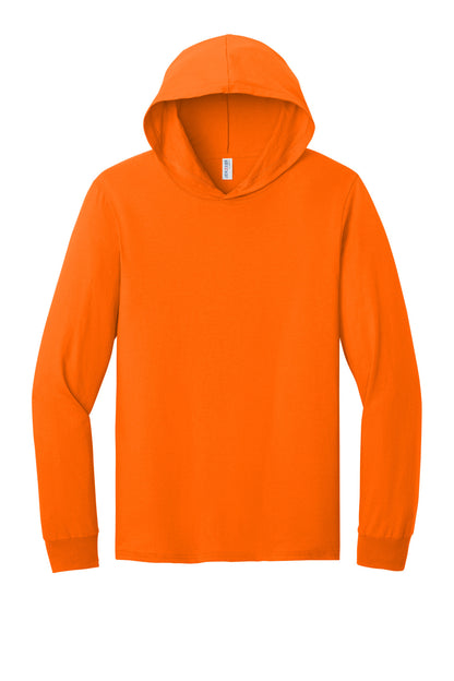 Jerzees Classics Unisex Cotton Long Sleeve Hooded T-Shirt - Safety Orange - flat front