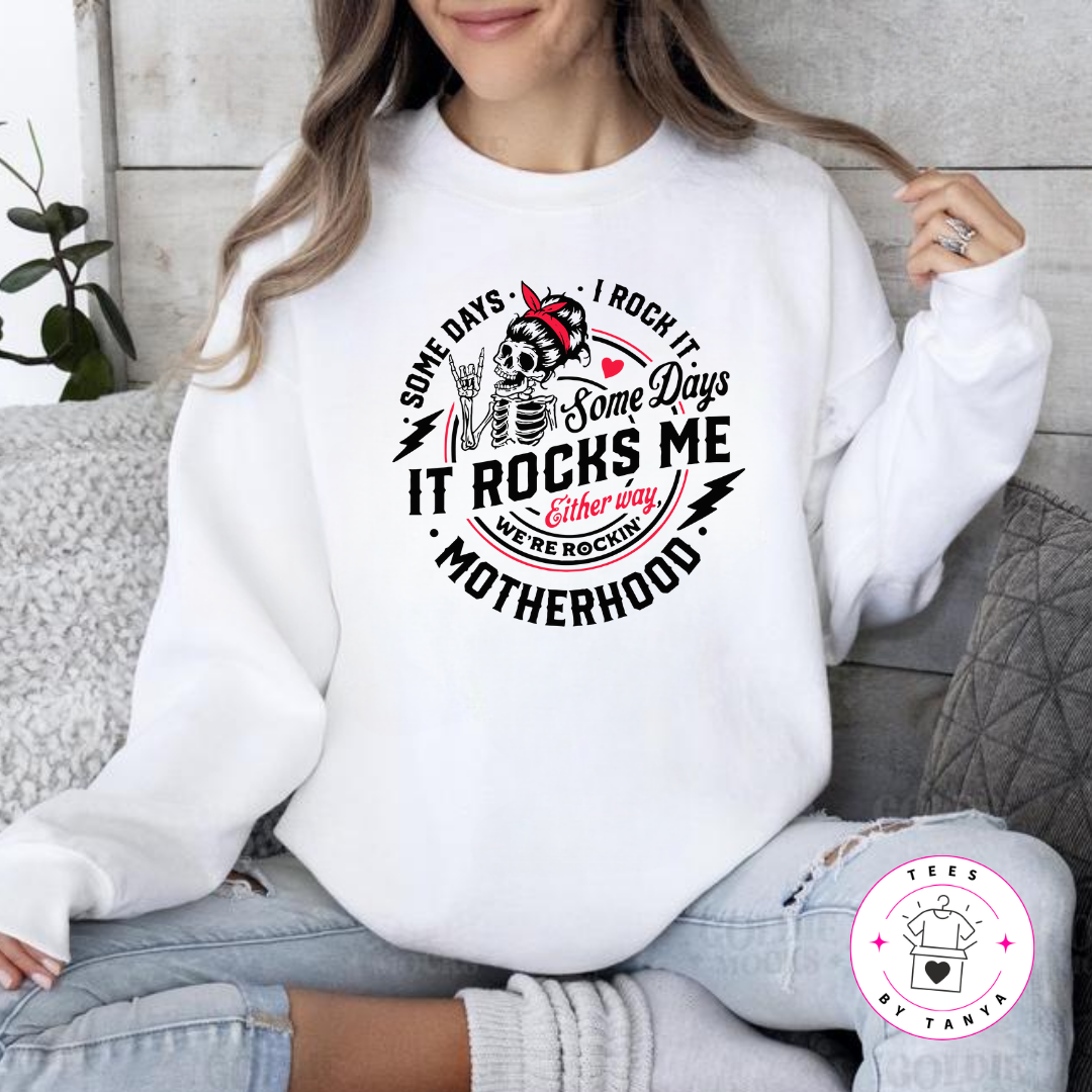 Red Motherhood Some Days I Rock It Shirt